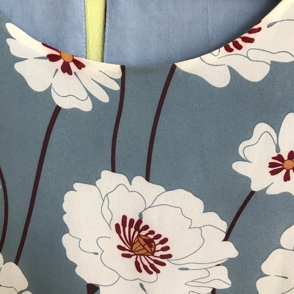 LUCCA Dusty Blue Blouse with Tiered Ruffle Sleeves - Picture 4 of 8